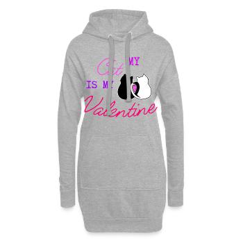 Meine Katze ist mein Valentinstag Lustiges Geschenk für Tierliebhaber - Hoodie-Kleid - Grau meliert - Vorne