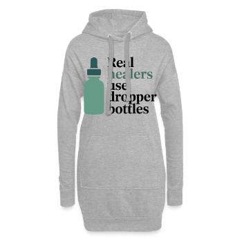 Homéopathie Real Healers Flacons compte-gouttes Profession - Sweat-shirt à capuche long Femme - gris chiné - Devant