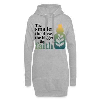 Homöopathie Kleinere Dosis Größerer Glauben Fachkraft - Hoodie-Kleid - Grau meliert - Vorne