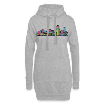 Artographie linéaire du pont de la chapelle de la Skyline de Lucerne City - Sweat-shirt à capuche long Femme - gris chiné - Devant