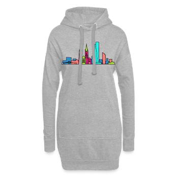 Basel City Skyline Roche Tower Moderne Kunst - Hoodie-Kleid - Grau meliert - Vorne