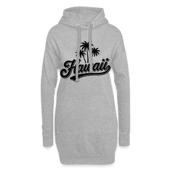 Hawaii Sommer Vibes mit Palmen und Meer - Hoodie-Kleid - Grau meliert - Vorne
