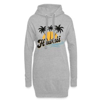 Hawaii Sommer Vibes mit Palmen und Meer - Hoodie-Kleid - Grau meliert - Vorne