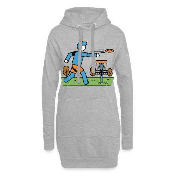 Disc Golf Flying Disc Golfer Disc Golf Korb - Hoodie-Kleid - Grau meliert - Vorne