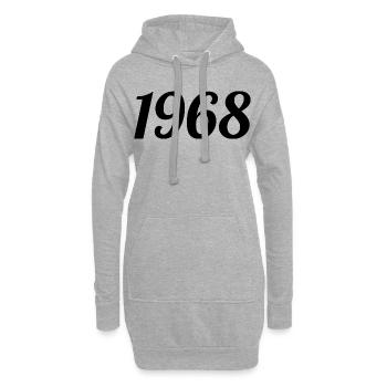1968 Vintage 1968 Retro Geburtstag 1968 Geschenk - Hoodie-Kleid - Grau meliert - Vorne