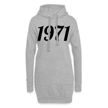 1971 Vintage 1971 Anniversaire Rétro 1971 Cadeau - Sweat-shirt à capuche long Femme - gris chiné - Devant