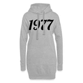 1977 Vintage 1977 Anniversaire Rétro 1977 Cadeau - Sweat-shirt à capuche long Femme - gris chiné - Devant