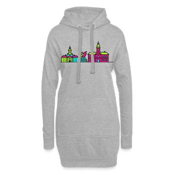 Skyline de la ville de Klagenfurt Lindwurm Art moderne - Sweat-shirt à capuche long Femme - gris chiné - Devant