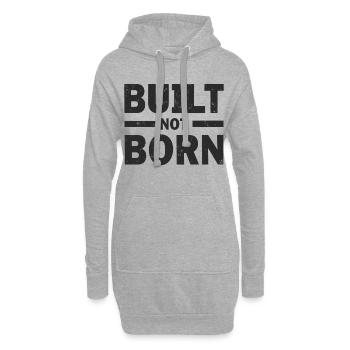 Succès de motivation en fitness construit, pas né. - Sweat-shirt à capuche long Femme - gris chiné - Devant
