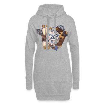 Rollenspiel Tabletop D20 Würfel Geschenk Kleriker - Hoodie-Kleid - Grau meliert - Vorne
