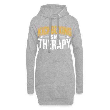 Kickboxing Ist Meine Therapie - Hoodie-Kleid - Grau meliert - Vorne