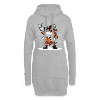 Musique Koi Rock Carp Grunge Cadeau - Sweat-shirt à capuche long Femme - gris chiné - Devant