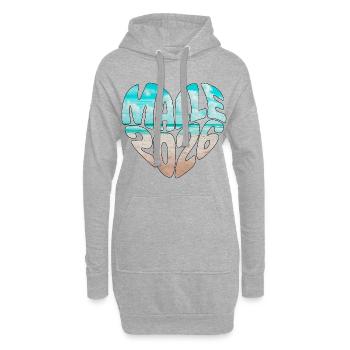 Mallorca Malle 2026 Herz (Version Meer Strand) - Hoodie-Kleid - Grau meliert - Vorne
