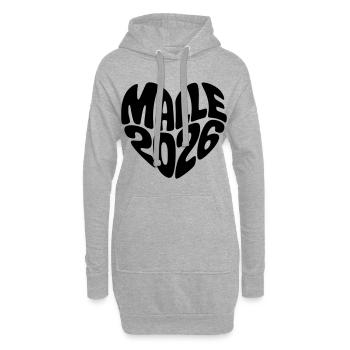 Malle 2026 - Sweat-shirt à capuche long Femme - gris chiné - Devant