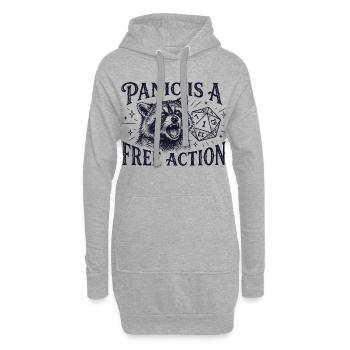 La panique est une action libre – Raccoon D20 Design - Sweat-shirt à capuche long Femme - gris chiné - Devant