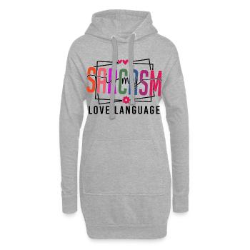 Le sarcasme est mon langage de l’amour - Sweat-shirt à capuche long Femme - gris chiné - Devant