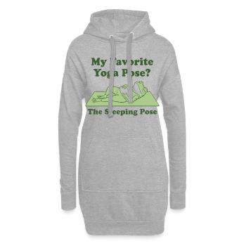 Meine Lieblings Yoga Pose - Schlafender Frosch - Hoodie-Kleid - Grau meliert - Vorne