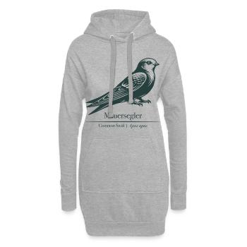 Silhouette Rapide | Ornithologie | Dessin - Sweat-shirt à capuche long Femme - gris chiné - Devant