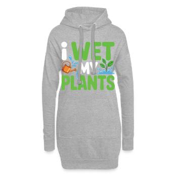 I Wet My Plants Garten Wortspiel - Hoodie-Kleid - Grau meliert - Vorne