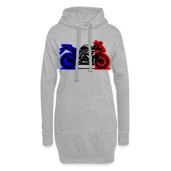 moto france 2026 - Sweat-shirt à capuche long Femme - gris chiné - Devant