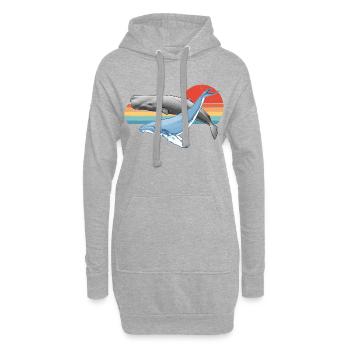 Pottwal und Buckelwal - Hoodie-Kleid - Grau meliert - Vorne