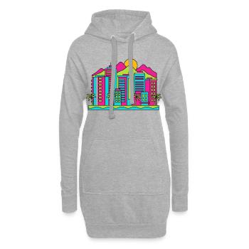 Sunshine Coast City Skyline Beach Art moderne - Sweat-shirt à capuche long Femme - gris chiné - Devant