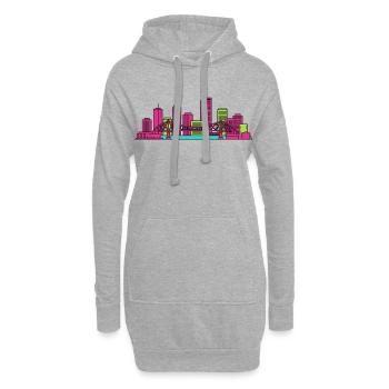 Histoire de la silhouette de la ville de Brisbane Pont Art moderne - Sweat-shirt à capuche long Femme - gris chiné - Devant