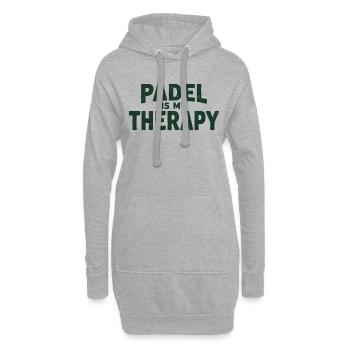 Padel is my Therapy Sportler Statement - Hoodie-Kleid - Grau meliert - Vorne