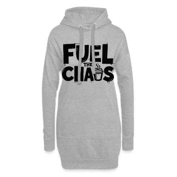 Alimentez le chaos Coffee Dicton pour les rebelles - Sweat-shirt à capuche long Femme - gris chiné - Devant