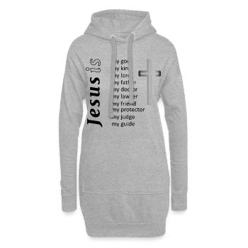 Silhouette minimaliste en croix - Sweat-shirt à capuche long Femme - gris chiné - Devant