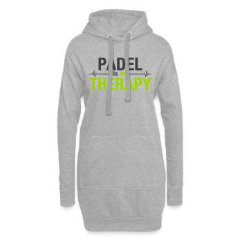 Padel est ma thérapie Heartbeat Sport Statement - Sweat-shirt à capuche long Femme - gris chiné - Devant