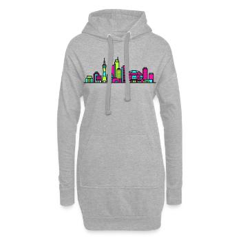 Silhouette de la ville de Fukuoka Art de la tour de Fukuoka - Sweat-shirt à capuche long Femme - gris chiné - Devant