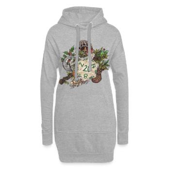 Rollenspiel Tabletop D20 Würfel Geschenk Druide - Hoodie-Kleid - Grau meliert - Vorne