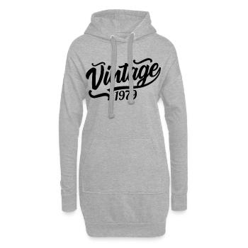 1979 Né en 1979, 56e anniversaire - Sweat-shirt à capuche long Femme - gris chiné - Devant
