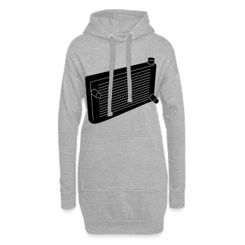 Radiatore_del_motore_m1 - Sweat-shirt à capuche long Femme - gris chiné - Devant