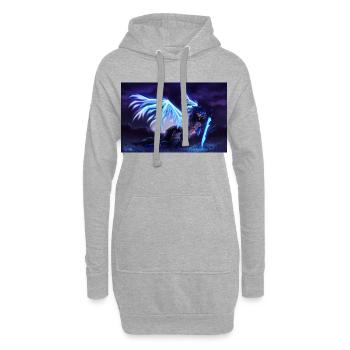 Alóe - Gefallener Engel (von Bunneko_Arts) - Hoodie-Kleid - Grau meliert - Vorne
