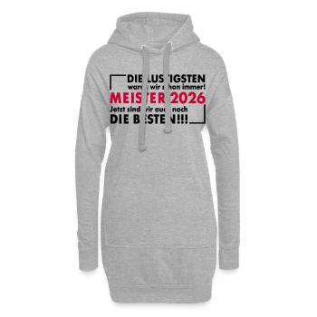 Lustige Meister 2026 - Hoodie-Kleid - Grau meliert - Vorne