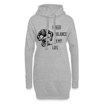 T-shirt drôle de monocycle Bigfoot - Sweat-shirt à capuche long Femme - gris chiné - Devant
