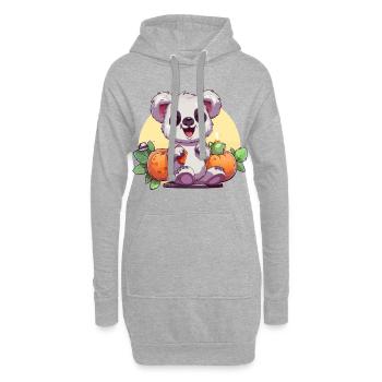 Kuschelk Panda Herbst Kürbisse - Hoodie-Kleid - Grau meliert - Vorne