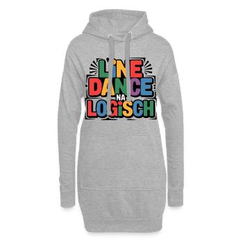 LineDance Na Logisch Bunte Typo - Hoodie-Kleid - Grau meliert - Vorne
