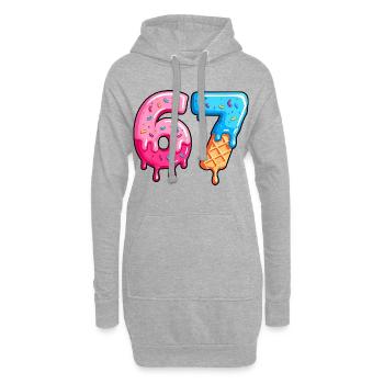 Figures Sweet 6-7 Dessert-Schrift - Hoodie-Kleid - Grau meliert - Vorne