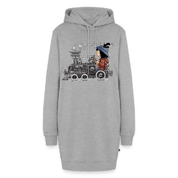 Scott - die unvergessliche Dampflok / - Hoodie-Kleid - Grau meliert - Vorne