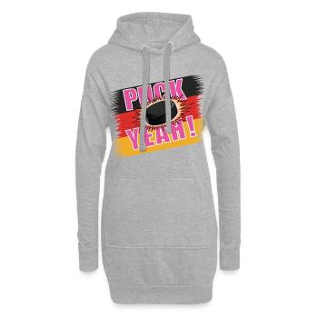 Puck Yeah – Eishockey T-Shirt - Sweat-shirt à capuche long Femme - gris chiné - Devant