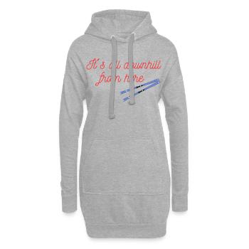 Von hier aus Ski Abfahrt - Hoodie-Kleid - Grau meliert - Vorne