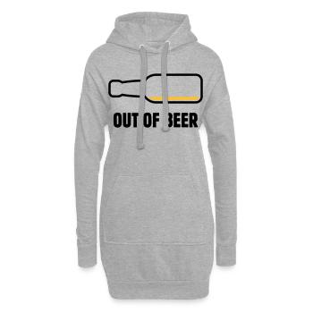 Out Of Beer (Bier / Bierchen / Biertrinker POS 2C) - Hoodie-Kleid - Grau meliert - Vorne