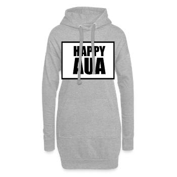 Happy AUA Typografie Design - Hoodie-Kleid - Grau meliert - Vorne