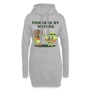Powered By Matcha Green Tea Funny Matcha Lover - Hoodie-Kleid - Grau meliert - Vorne