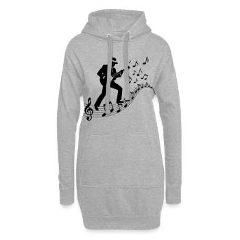 Blues Musician - Hoodie-Kleid - Grau meliert - Vorne