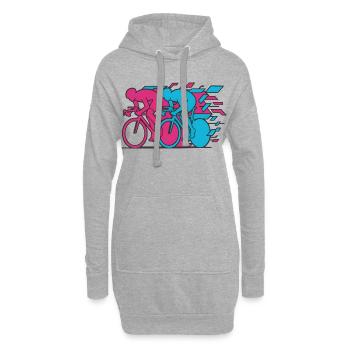 Vélo de route Vélo Vélo Sport Vélo VTT - Sweat-shirt à capuche long Femme - gris chiné - Devant