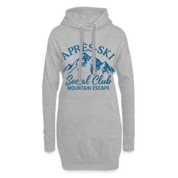 Apres Ski Social Club Mountain Escape Skifahren - Hoodie-Kleid - Grau meliert - Vorne